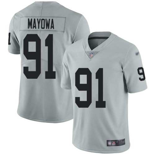 Men Oakland Raiders Limited Silver Benson Mayowa Jersey NFL Football 91 Inverted Legend Jersey